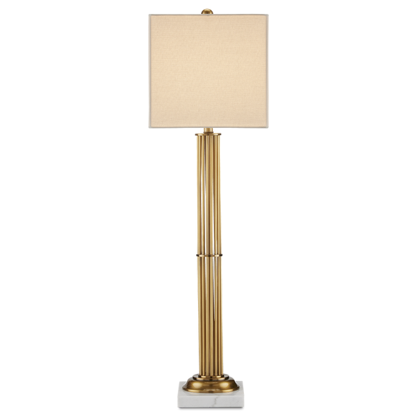 Allegory Antique Brass Table Lamp - Elegant Design with White Marble Base, Perfect for Modern Spaces