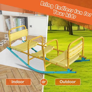 English Elm Kindergarten Triple Seat Seesaw Steel Frame Eva Foam Outdoor Playground Rocker W1408P280673