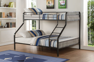 English Elm Caius Gunmetal Twin XL/Queen Bunk Bed Metal Frame with Built-In Ladder, Guardrail & 330lb Capacity B2726S00343