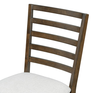 English Elm TREXM Retro Extendable Dining Set for 4 with 16" Leaf, Upholstered Chairs, Mid-Century Geometric Flair Walnut ST000131AAP