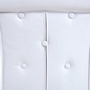 English Elm A Set of 2 Crocodile Embossed Pvc Barstools with Crystal Clasp Detail for Home Bars White W3875P383108