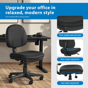 OSP Home Furnishings Sculptured Armless Task Chair Ergonomic Lumbar Support for Home or Office Workstation 8120-231