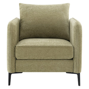 OSP Home Furnishings Newhaven Contemporary Accent Chair with Black Metal Legs for Modern Living Rooms Sea NWN-S126