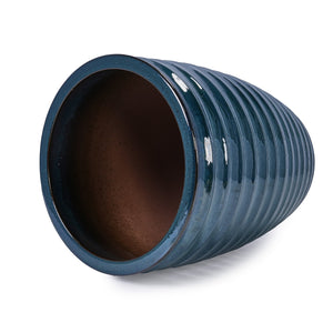 English Elm Ceramic Modern Planter - Artisan Army Green Flowerpot For Indoor, Patio, And Garden Decor W3273P326363