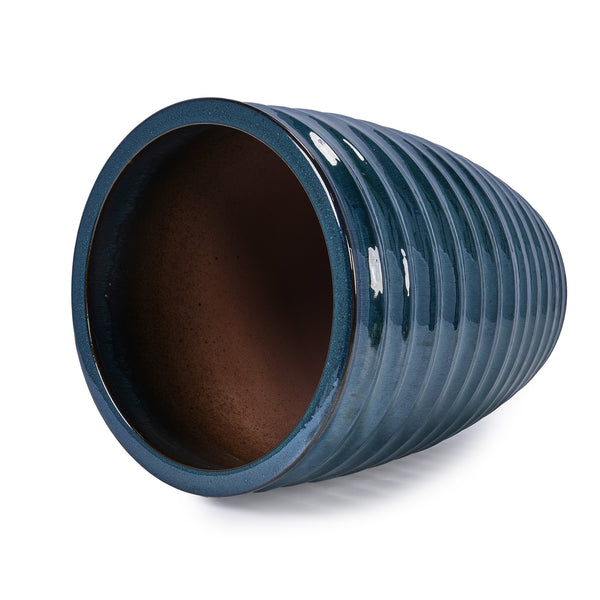 English Elm Ceramic Modern Planter - Artisan Army Green Flowerpot For Indoor, Patio, And Garden Decor W3273P326363