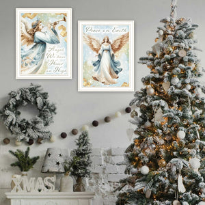 English Elm Trendy Decor 4u Holiday Angels Typography Two Panel Framed Print for Seasonal Home Walls B067P252303