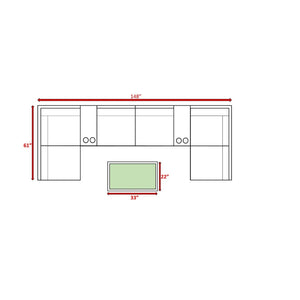 English Elm Outdoor Wicker Seating Group For 4 – Stylish Pre-Assembled 9-Piece Set With Cushions & Tables B120S00198-GIGA