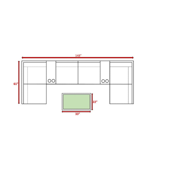 English Elm Outdoor Wicker Seating Group For 4 – Stylish Pre-Assembled 9-Piece Set With Cushions & Tables B120S00198-GIGA