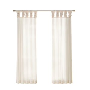JLA Home Madison Park - Twist Voile Sheer Panels with Twist-Tab Header, OEKO-TEX Certified Light-Filtering Drapes for Rooms Ivory MP40-7371