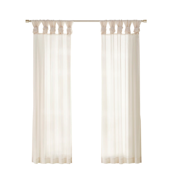 JLA Home Madison Park - Twist Voile Sheer Panels with Twist-Tab Header, OEKO-TEX Certified Light-Filtering Drapes for Rooms Ivory MP40-7371