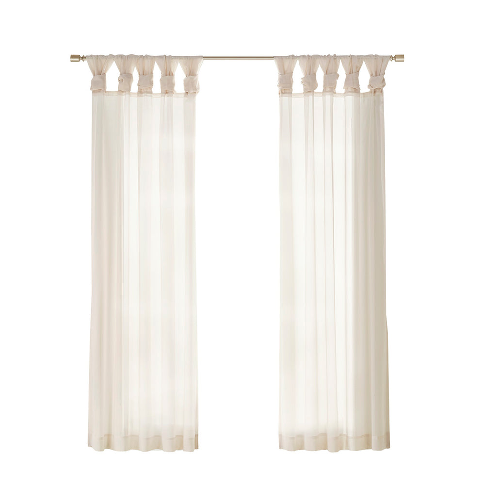 JLA Home Madison Park - Twist Voile Sheer Window Panels with Twist-Tab Header, OEKO-TEX Certified Light-Filtering Elegance Ivory MP40-7373