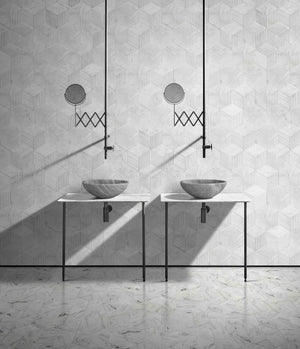 English Elm Carrara Gray Marble Vessel Sink – Semi-Polished Natural Stone Elegance For Luxurious Bathrooms W1696P333278