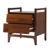 22" Angle-Face 2-Drawer Nightstand Walnut OSWB4CWT Walker Edison