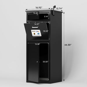 English Elm Package Delivery Box With Lock – Heavy-Duty Steel, Weather-Resistant, Secure Storage For Home & Office W396P278342-GIGA