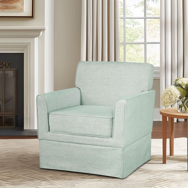 English Elm Accent Armchair Tailored Track Arm Skirted Base Polyester Upholstered Living Room Seat B035P496592