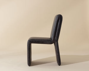 Sunpan Cascata Dining Chair - Modern Elegance with Intriguing Silhouette for Your Stylish Dining Space Marseille Black Leather