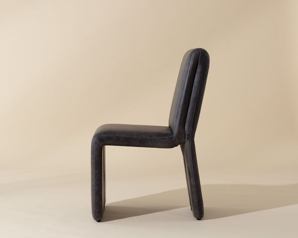 Sunpan Cascata Dining Chair - Modern Elegance with Intriguing Silhouette for Your Stylish Dining Space Marseille Black Leather