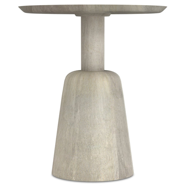 English Elm Finchley Solid Mango Wood Round Side Table with Sculptural Pedestal Base for Living Room B136P419898