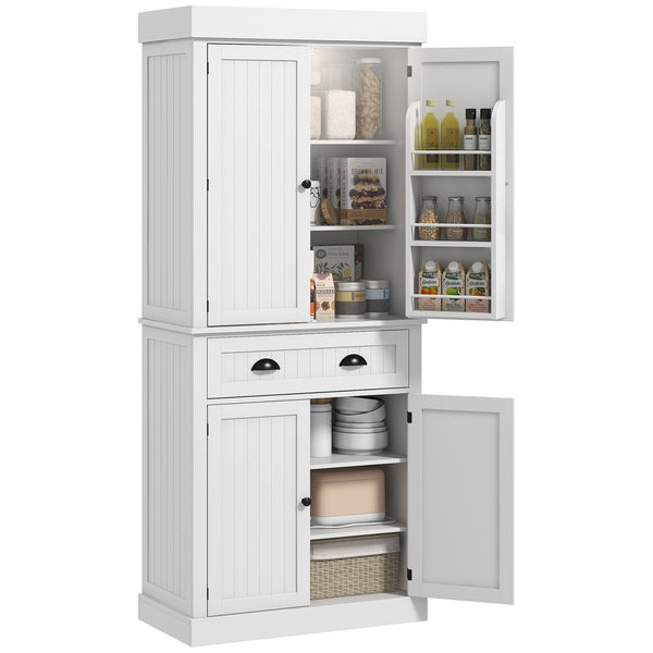 English Elm Homcom 71" Smart Kitchen Pantry Cabinet With Motion Sensor Light, Adjustable Shelves & Ample Storage W2225P249917