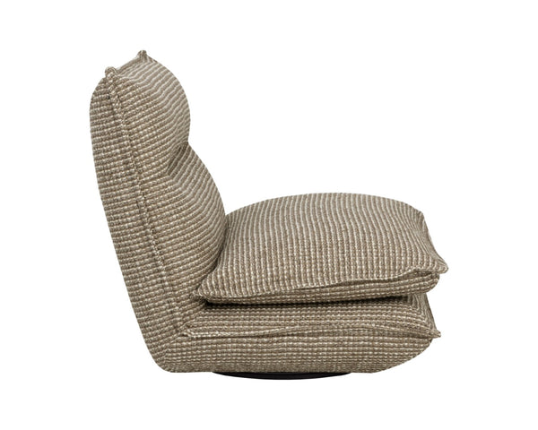 Sunpan COLSON Swivel Armless Chair in Luxurious Torched Meringue Fabric – Modern Comfort for Any Space 112769
