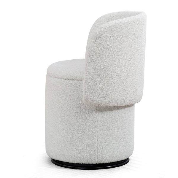 English Elm Stylish Barrel Swivel Accent Chair Upholstered Seat with Storage for Vanity or Dining W3248P424634