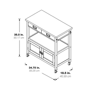 OSP Home Furnishings Radford Kitchen Cart White White