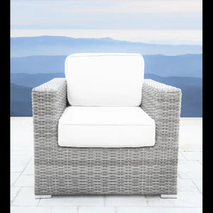 English Elm 6-Person Wicker Seating Set with Cushions Fully Assembled — Plush Weather-Resistant Outdoor Sectional Sofa Grey Mix B120S00099