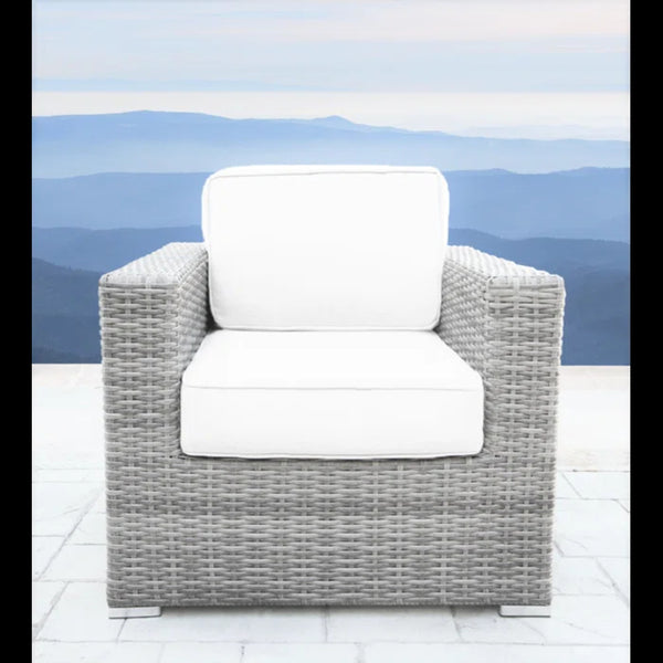 English Elm 6-Person Wicker Seating Set with Cushions Fully Assembled — Plush Weather-Resistant Outdoor Sectional Sofa Grey Mix B120S00099