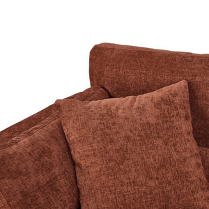 English Elm Yr2169bg-3p-2ot,lr,right,arm,2ot,md Chenille Fleece Modular Sectional Right Arm for Open Living Brown W308S00185