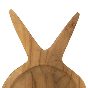 English Elm 23.6x6.3x2" Teak Wood Decorative Plate Carrot Shape – Natural Finish, 100% Teak Accent Tray for Centerpieces W2078P391137