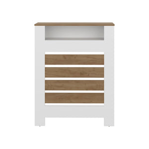 English Elm Natural Oak Two-tone Radiator Cover with Concealed Storage for Modern Interiors B062P357533