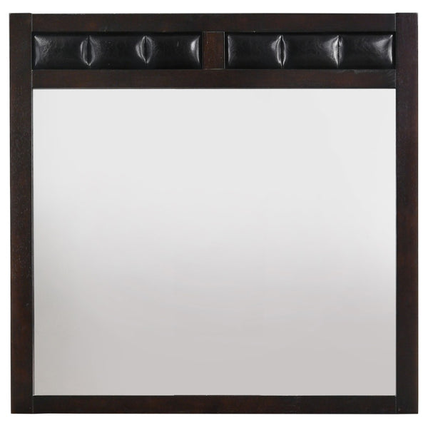English Elm Werner Full Bedroom Set with Leatherette Accents in Warm Cappuccino Wood Finish B062S00770