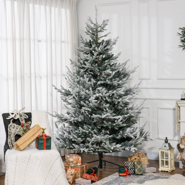 English Elm Homcom 7.5 Foot Artificial Christmas Tree - Lifelike, Easy Setup, Durable Steel Base, Low Maintenance W2225P249668