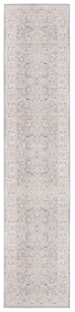 Unique Loom Whitney Bordeaux Machine Made Floral / Botanical Rug Cloud Gray, Blue/Gold/Ivory/Light Blue 2' 7" x 12' 0"