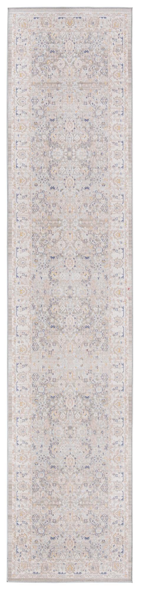 Unique Loom Whitney Bordeaux Machine Made Floral / Botanical Rug Cloud Gray, Blue/Gold/Ivory/Light Blue 2' 7" x 12' 0"