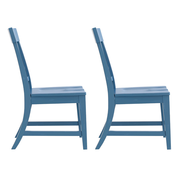 English Elm Wallace & Bay - Blue Slat Back Dining Chairs Set of 2 - Antique Farmhouse Solid Wood Seating, Easy-Care, 38"H B2709P212375