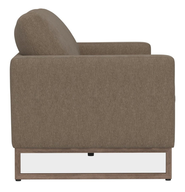 English Elm Tuffle Low Profile Sofa Textured Fabric Upholstery Wraparound Metal Base Living Room B361P482532