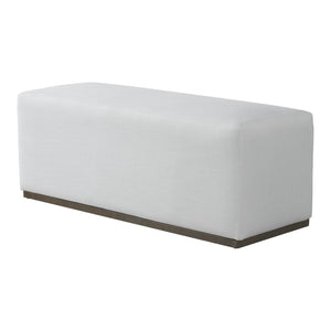 English Elm Christopher Knight Home® - Simple White Footstool with Wood Frame and Soft Fabric Cushion — Minimal, Durable, Multiuse Comfort N769P293487A
