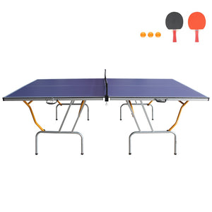 English Elm 8ft Foldable Ping Pong Table Aluminum Frame Indoor Game Set with Paddles Net Balls W1408P155353