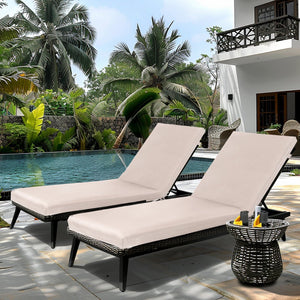 English Elm 2PCS 75" Chaise Lounge Cushion Set for Outdoor Patio · High-Resilience Foam, Supportive Comfort & Durable Recovery Beige W419P194577