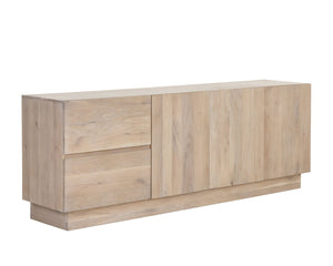 Sunpan ELINA Sideboard - Handcrafted Light Oak Storage Unit with Scandinavian Style and Unique Character 111026