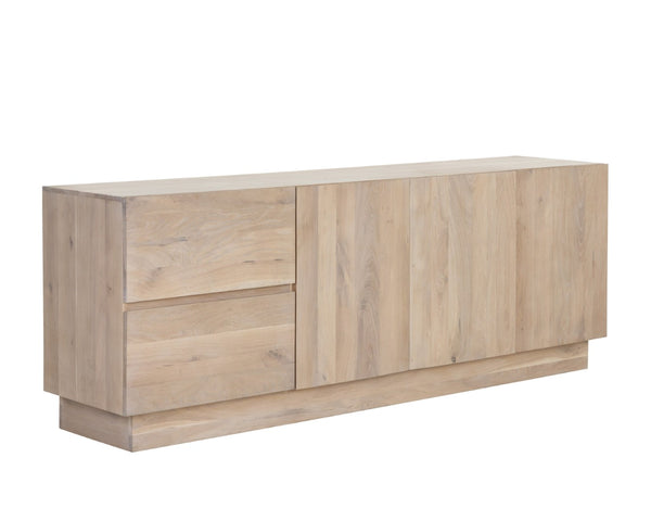 Sunpan ELINA Sideboard - Handcrafted Light Oak Storage Unit with Scandinavian Style and Unique Character 111026