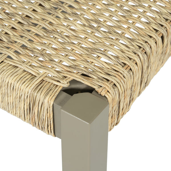 English Elm Farmhouse Solid Wood Dining Chairs Set of 2 with Rattan Backrest, Champagne Finish, Durable Craftsmanship Gold N842P271333E