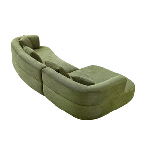 English Elm 110.63 Inch Quilted Polyester Curved Sectional Sofa Four Seat Modular Living Room Couch W2582S00187