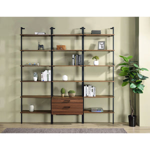 English Elm Christy 96" Walnut Six-Shelf Open-Back Wall Bookshelf — Modern Minimalist Storage for Books & Decor B062P299813