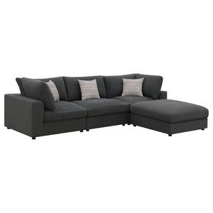 English Elm Rhette Charcoal 4-Piece Modular Sectional Set With Ottoman - Stylish Comfort & Versatile Design B062S00996-GIGA