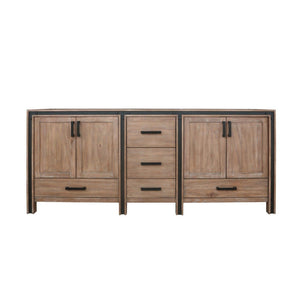 English Elm Rustic Barnwood Double Bath Vanity – 80" W, Farmhouse Charm With Ample Storage & Quick Setup! B2731P260744-GIGA