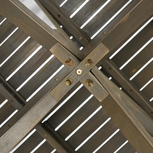 English Elm Christopher Knight Home® - Stanford Round Acacia Outdoor Dining Table for 4 with Gray X-Base, Slatted Top, Durable Hardwood Finish N768P238585G