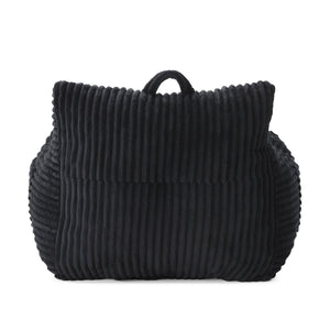 English Elm Giant Plush Bean Bag Chair with Armrests and Footstool for Ultimate Comfort, Durable Corduroy Lounge Sofa Black W1117P309394