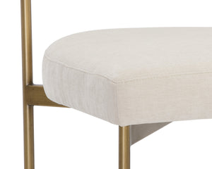 Sunpan Seneca Dining Chair Set of 2 - Modern Open Back Design with Stylish Steel Frame for Contemporary Homes Antique Brass / Danny Ivory